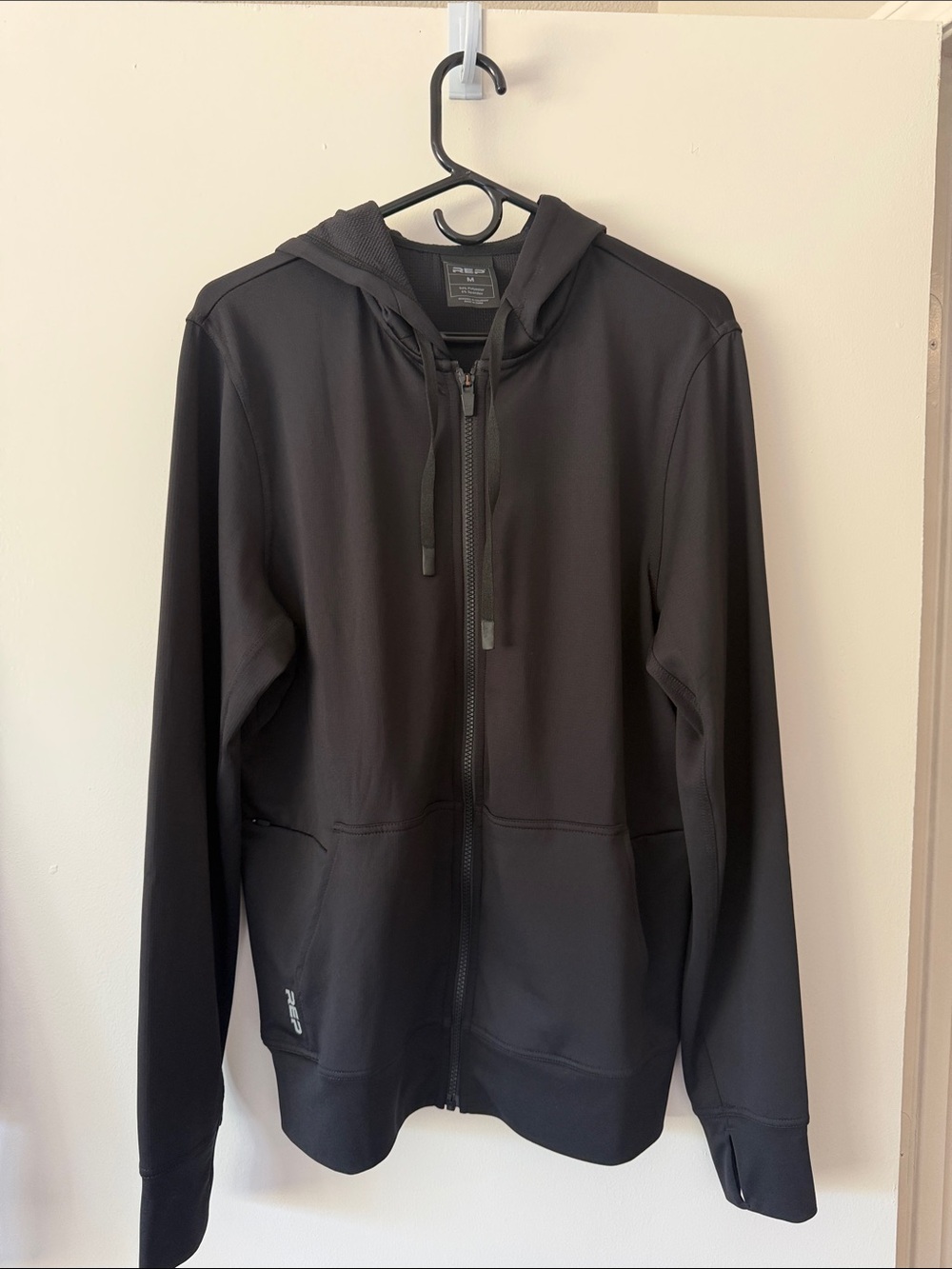 REP Fitness Men’s Attis Jacket - Athletic Black Full-Zip Hooded Jacket